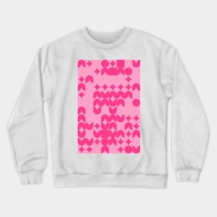 Girly Pinkish Geometric Pattern - Flowers & Stars #2 Crewneck Sweatshirt